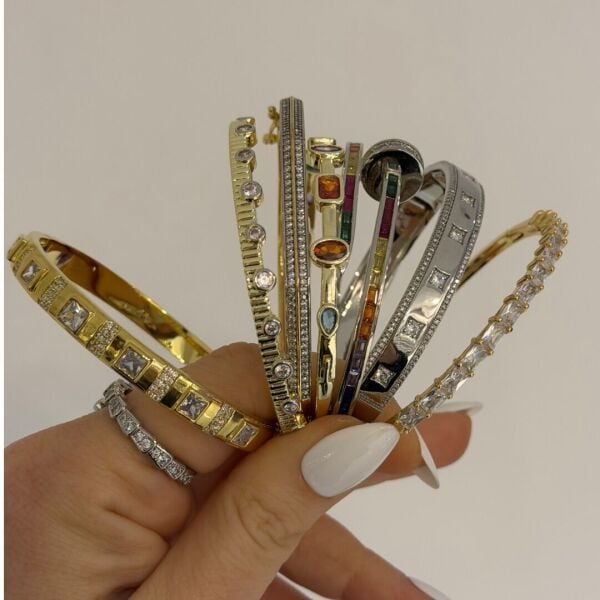 Mix Taşlı Kelepçe Bilezik