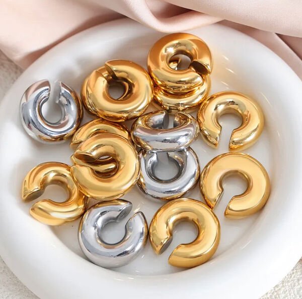 Donut Earcuff Kıkırdak Küpe Gold - Altın rengi