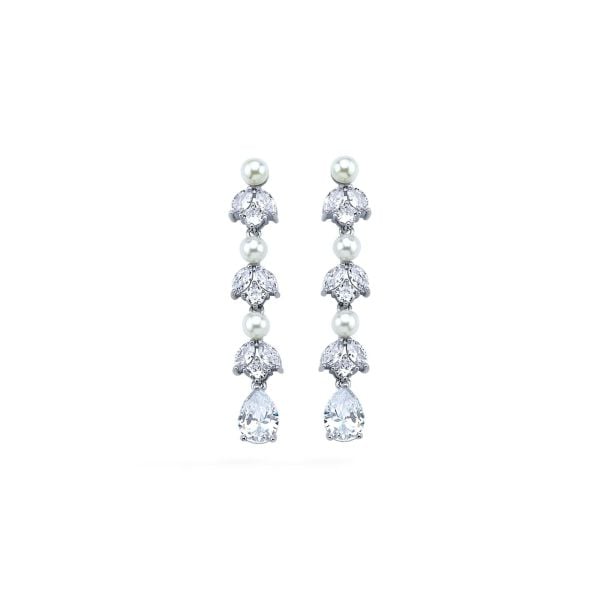 İnci Yaprak Diamonds Küpe