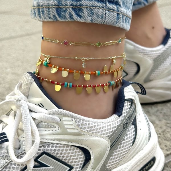 Kırmızı Bronz Doğaltaş Halhal