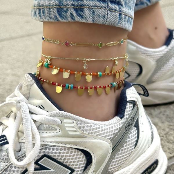 Turuncu Bronz Doğaltaş Halhal