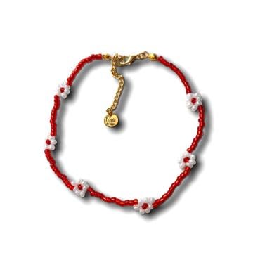 Kırmızı Beyaz Daisy Papatya Halhal