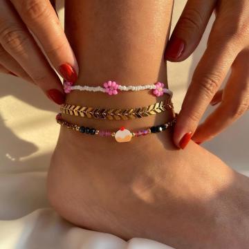 Beyaz Pembe Daisy Papatya Halhal