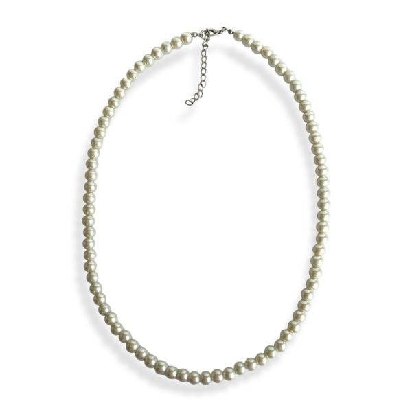 Doğal Görünümlü Cam İnci Kolye 60 cm