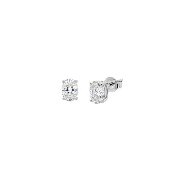 Mini Diamonds Oval Tek Taş Küpe