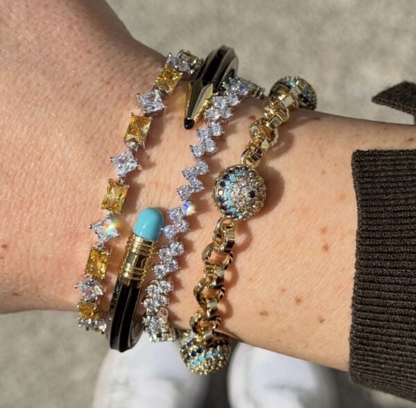 Xuping 14 Ayar Çoklu Taşlı Çelik Bileklik