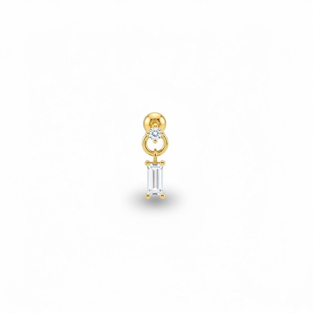 925 Ayar Gümüş Taş Sallantılı Tragus Piercing