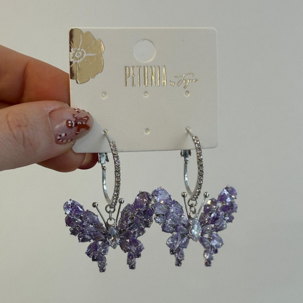 Bella Kristal Kelebek Küpe