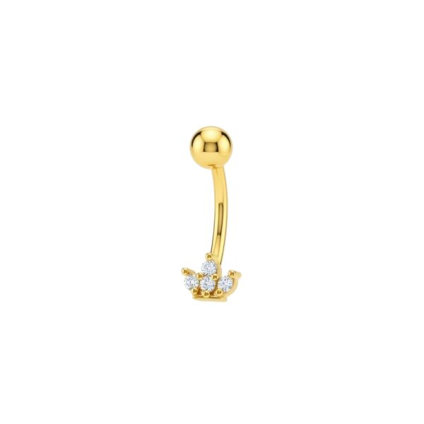 Mini Zambak Taş Göbek Piercing