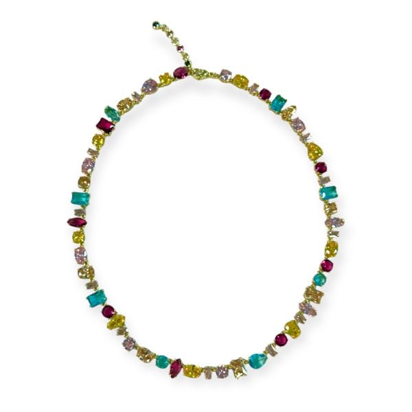 Lux Renkli Kristal Kolye