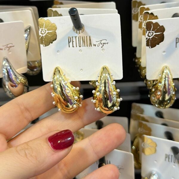 İncili Su Damlası Küpe