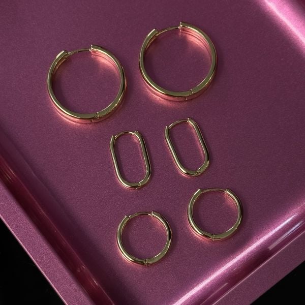 Xuping 14 Ayar Basic Çelik Halka Küpe