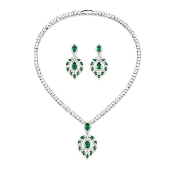 Diamonds Taşlı Kolye Küpe Set