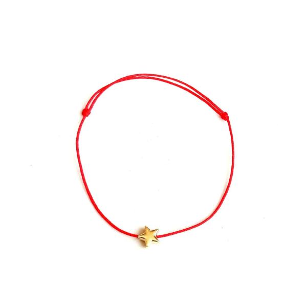 Yıldız Kırmızı İp Bileklik