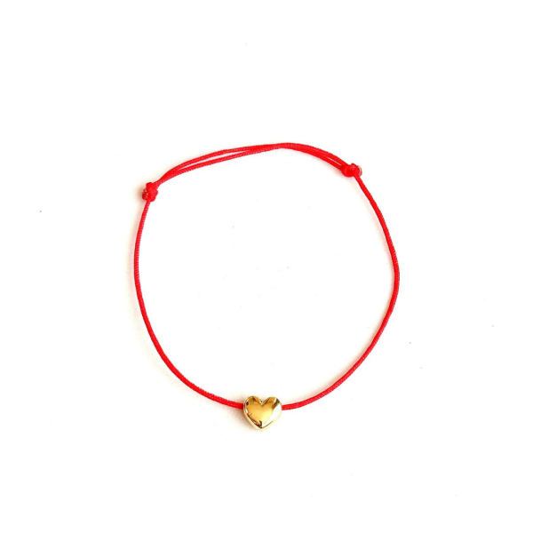 Kalp Kırmızı İp Bileklik