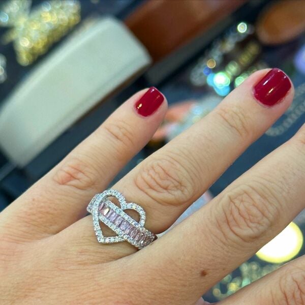 Pinkly Heart Yüzük