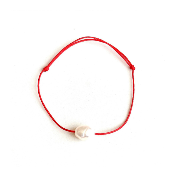 Doğal İnci Kırmızı İp Bileklik
