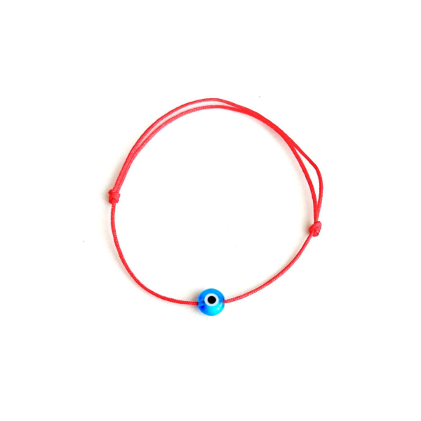 Cam Nazar Boncuğu Kırmızı İp Bileklik