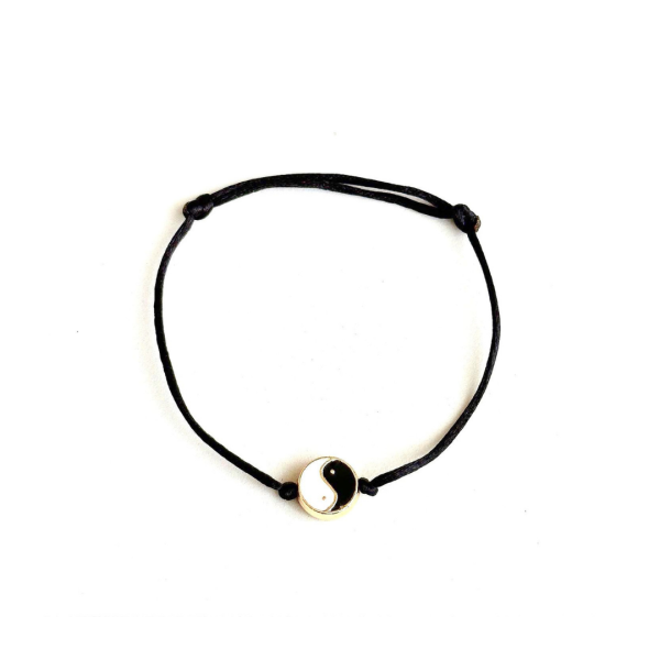 Yin Yang Siyah İp Bileklik