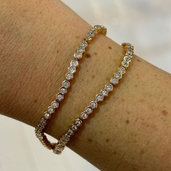 Xuping Rose Gold Bal Peteği İkili Çelik Bileklik