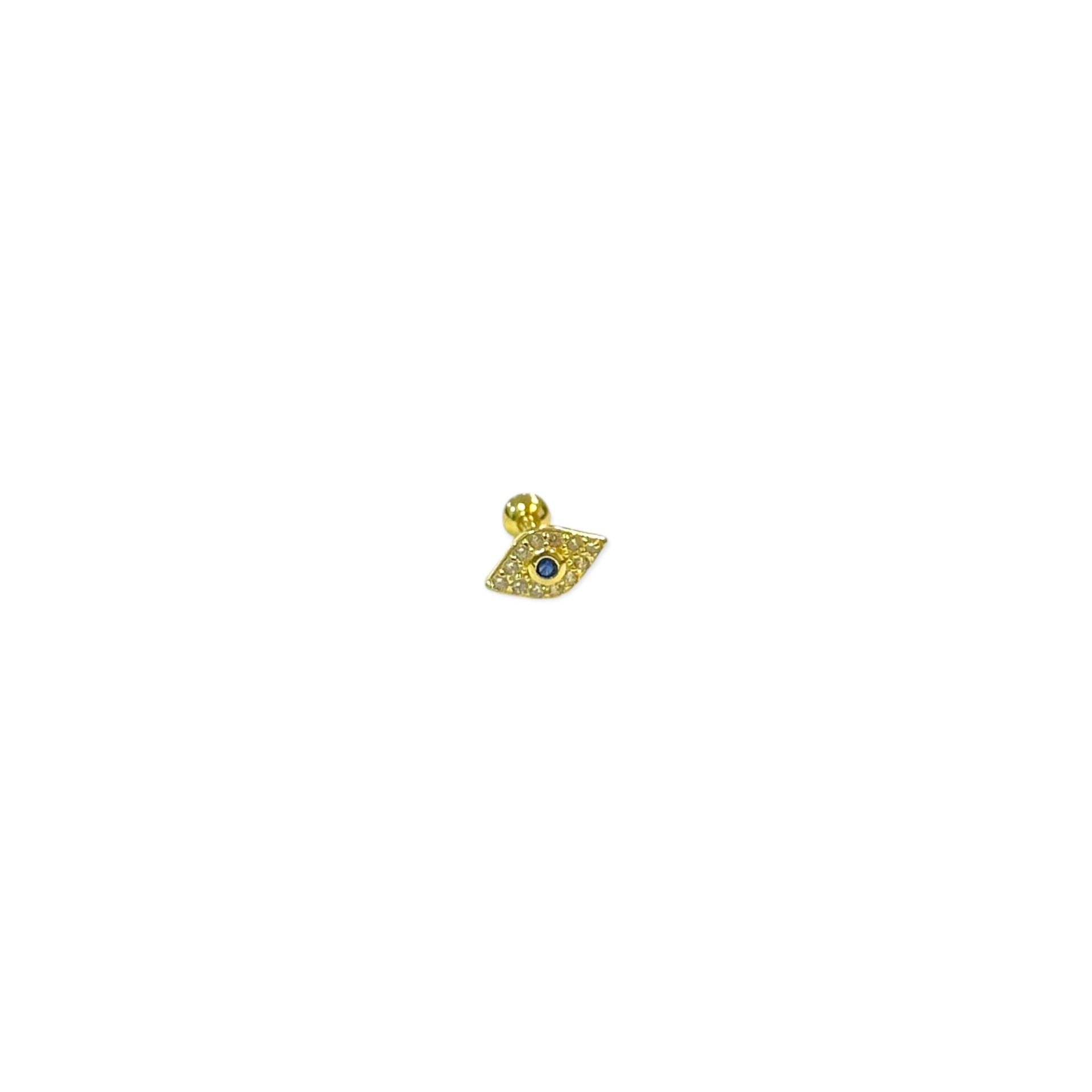 925 Ayar Gümüş Lacivert Göz Tragus Piercing