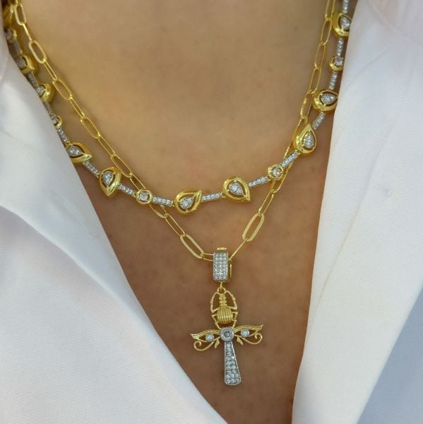 Taşlı Ankh Kolye