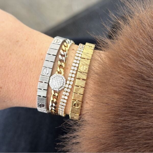 Xuping Ginas Gold&Silver Mix Taşlı Çelik Bileklik