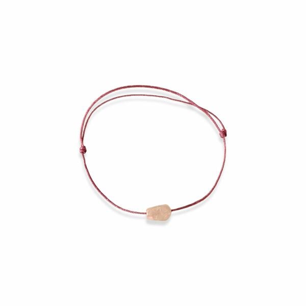 Pembe Kuvars Doğaltaş İp Bileklik