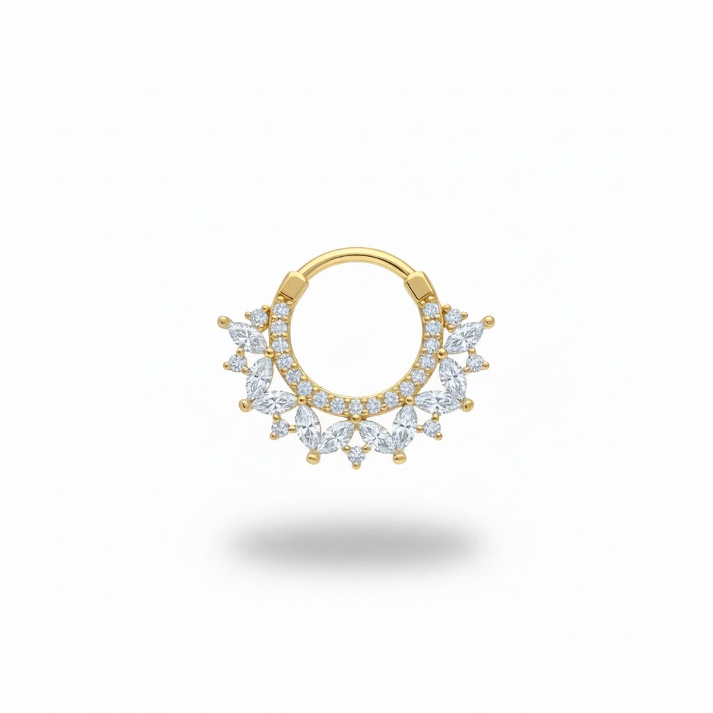 Markiz Taşlı Çelik Halka Daith Piercing
