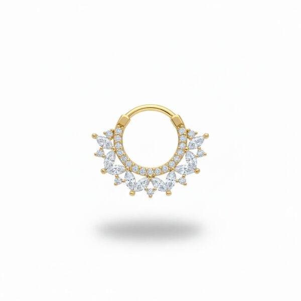 Markiz Taşlı Çelik Halka Daith Piercing