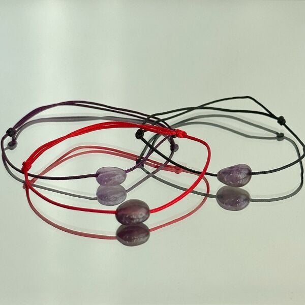 Ametist Doğaltaş İp Bileklik