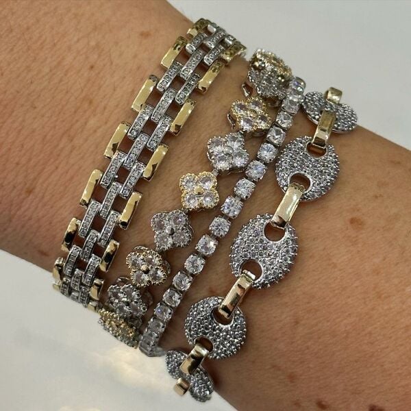 Mix Taşlı Yonca Bileklik