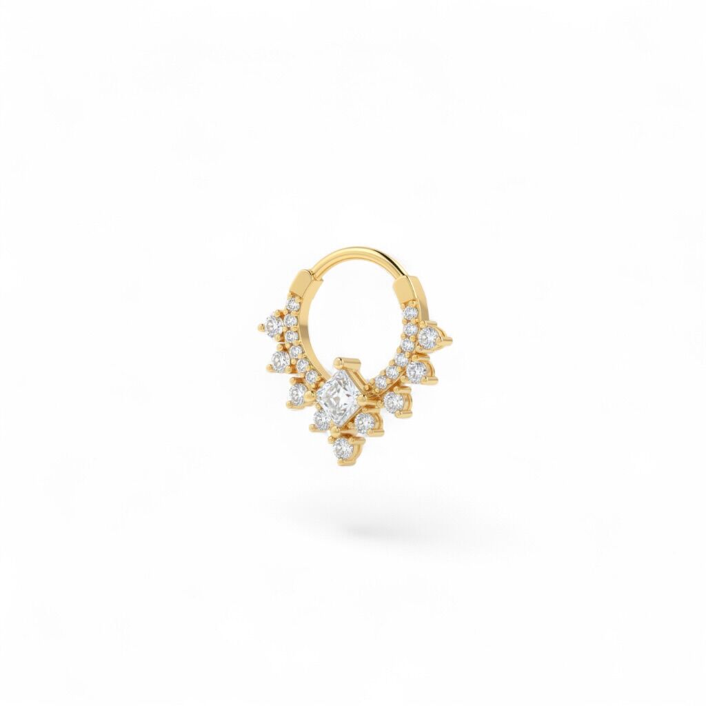 Markiz Taşlı Çelik Halka Daith Piercing