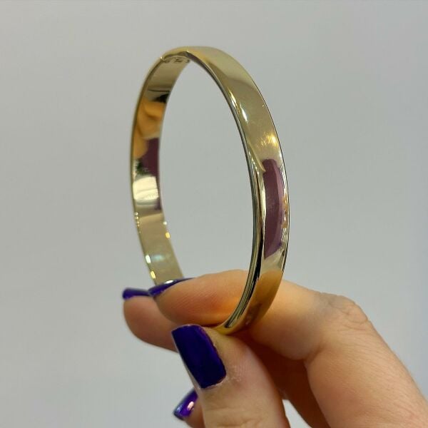 Xuping 14 Ayar Altın Modeli Basic Çelik Kelepçe Bilezik