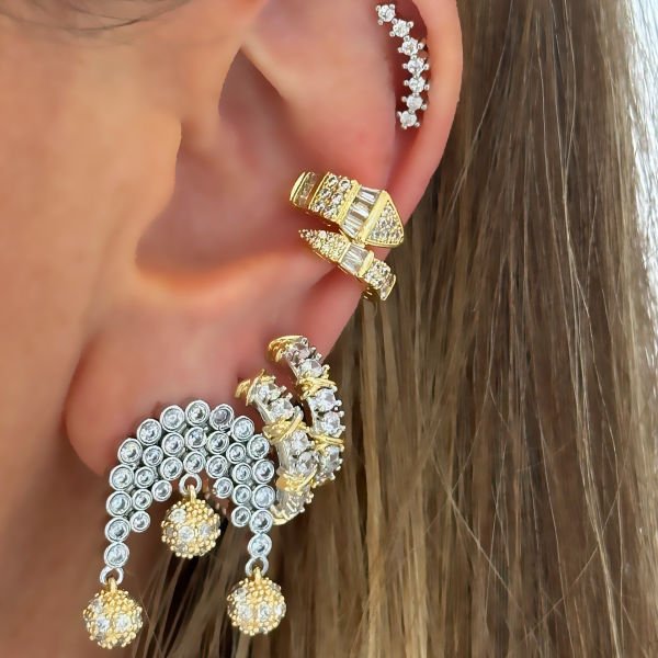 Meslys Taşlı Topçuk Küpe