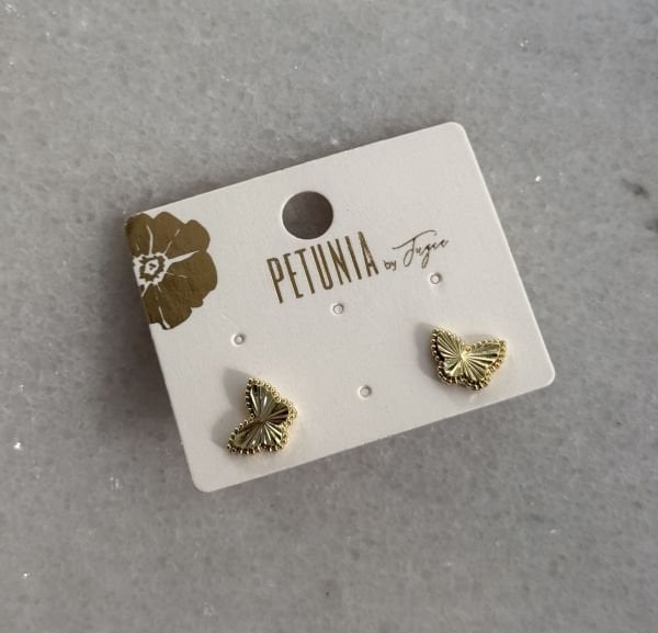 Lazerli Kelebek Mini Çivi Küpe