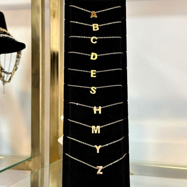 Minimal Çelik Harf Kolye