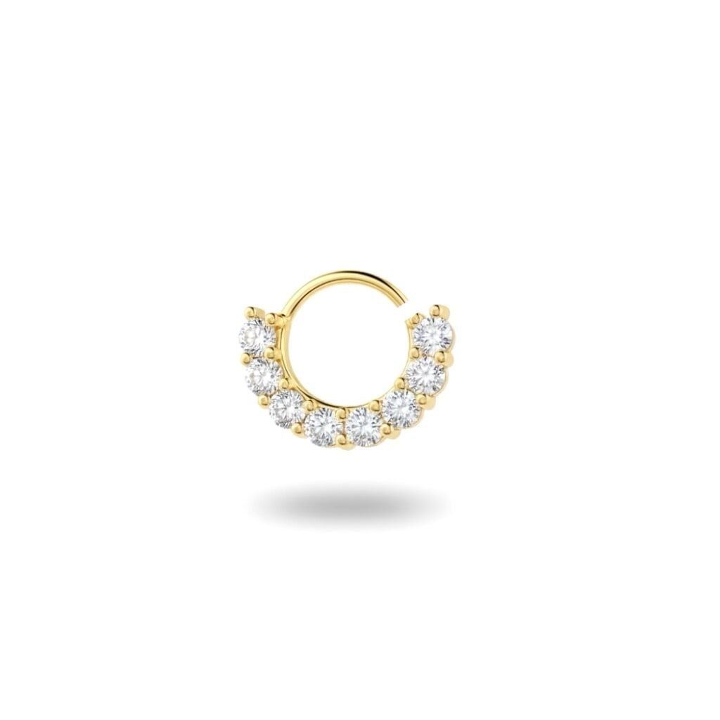 Sekiz Taşlı Çelik Halka Daith Piercing