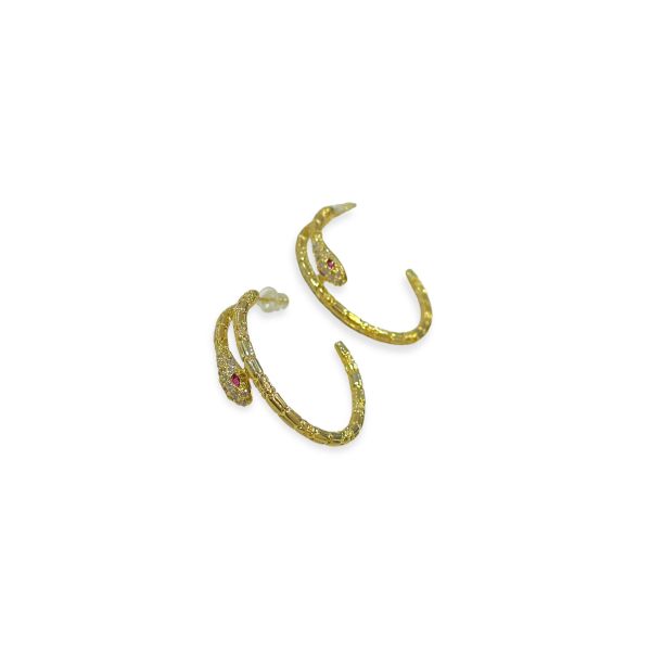 Pembe Gözlü Yılan Halka Küpe