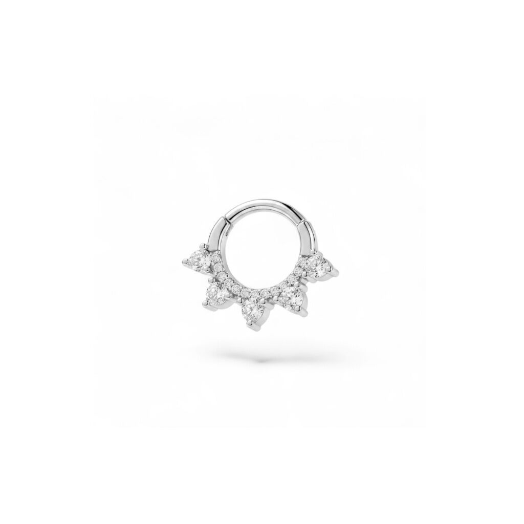 Taşlı Çelik Halka Daith Piercing