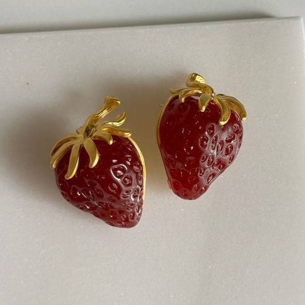 Kırmızı Çilek Küpe