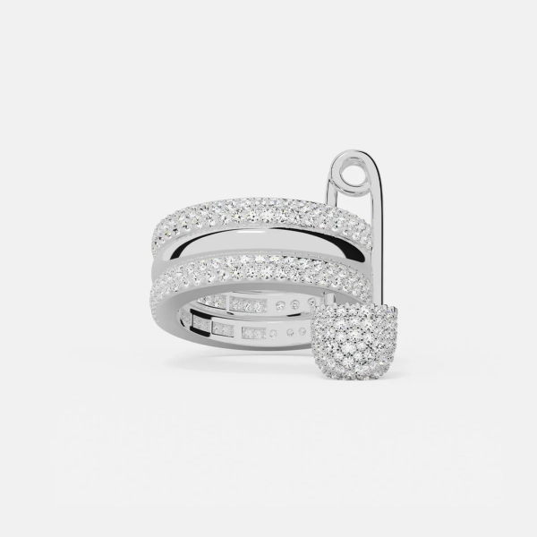 925 Ayar Gümüş Taşlı Çengelli İğne Yüzük