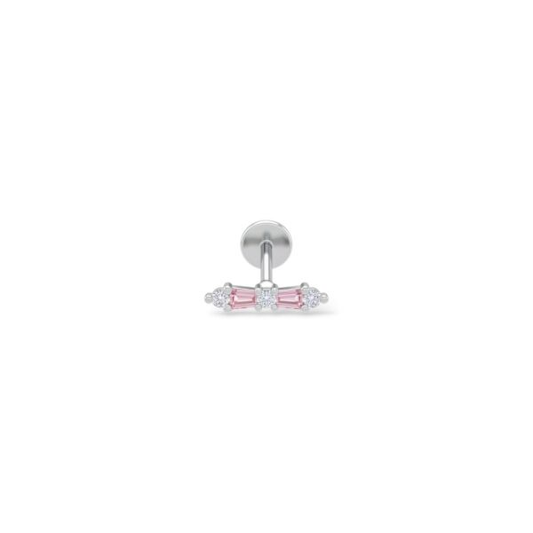 Baget Pembe Taşlı Çelik Tragus Piercing