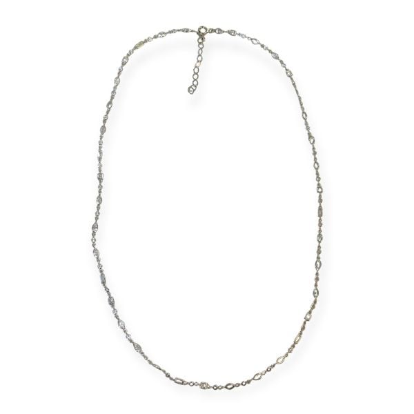 925 Ayar Gümüş Mini Kristal Taşlı Zincir Kolye