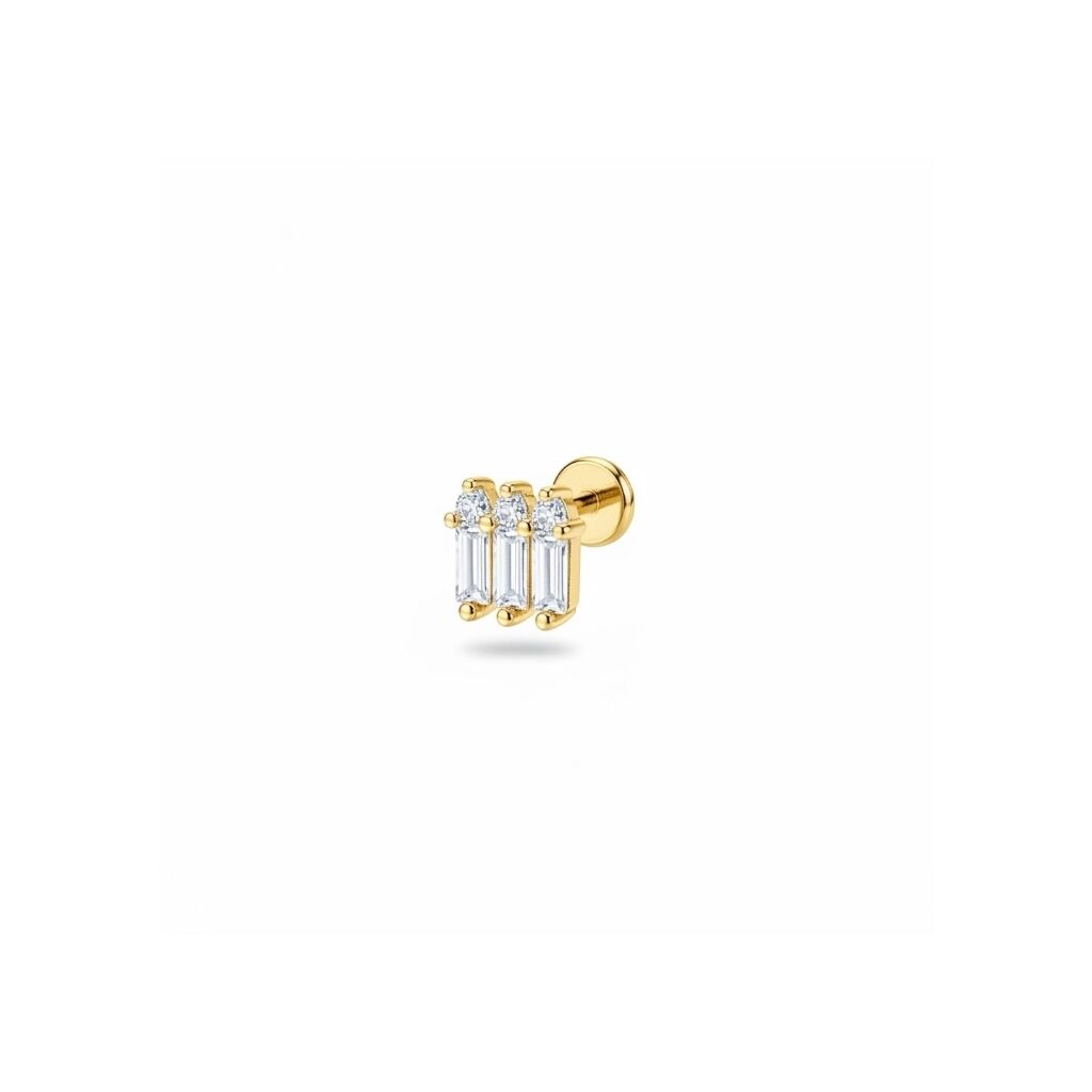 Baget Taşlı Çelik Tragus Piercing