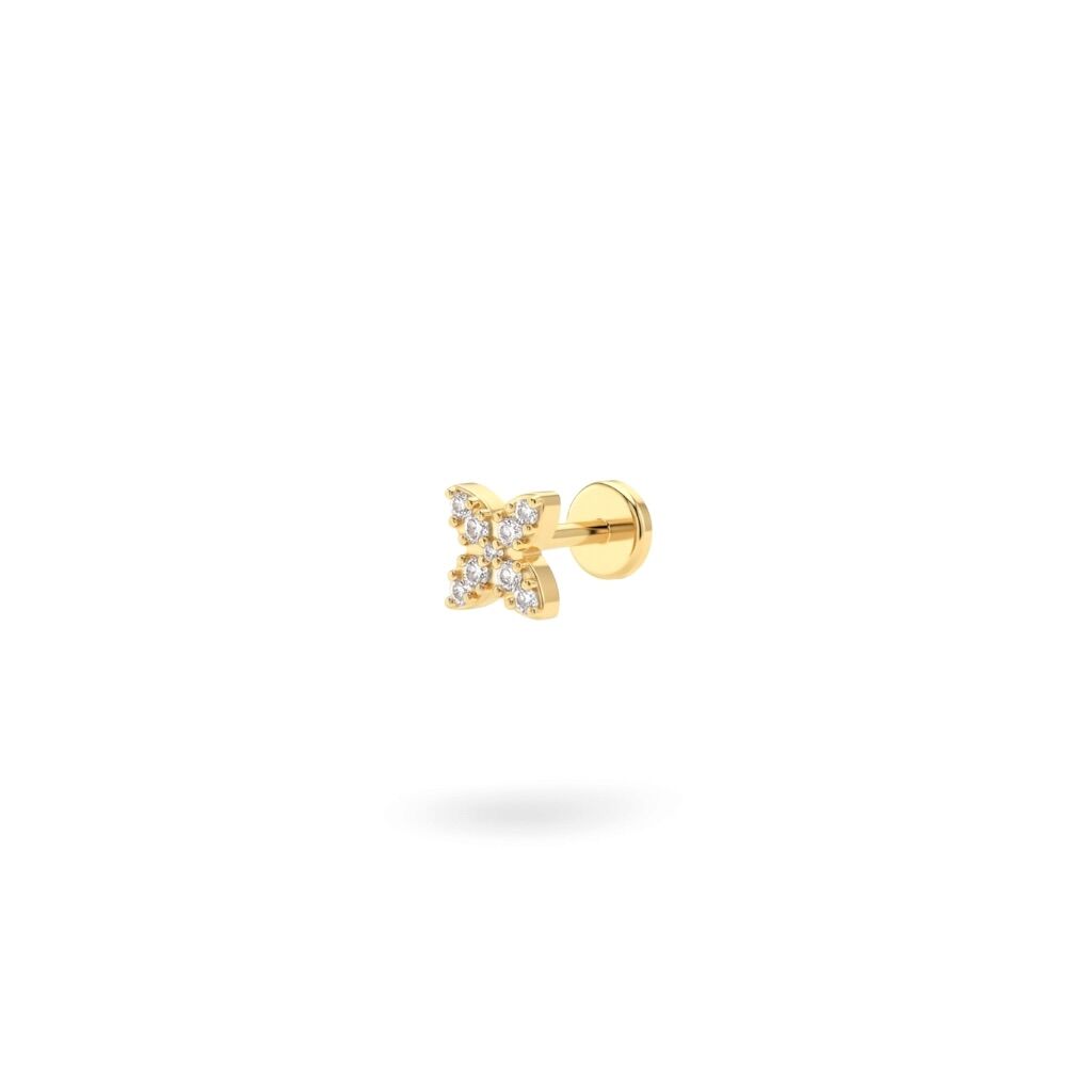 Yonca Taşlı Çelik Tragus Piercing