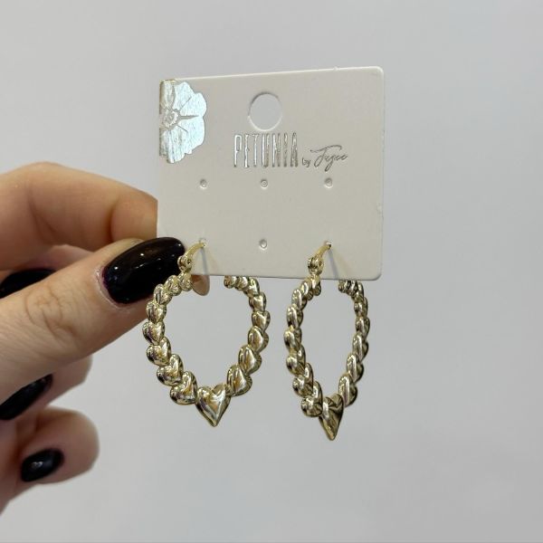 Golden Hearts Çelik Halka Küpe