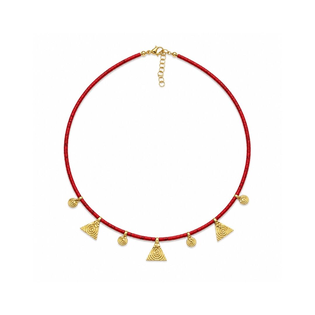 Antik Charm Doğaltaş Kolye