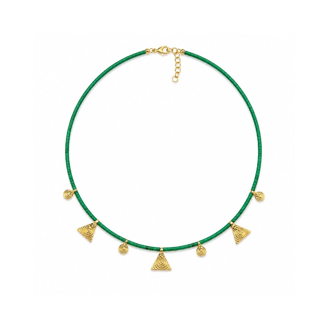 Antik Charm Doğaltaş Kolye