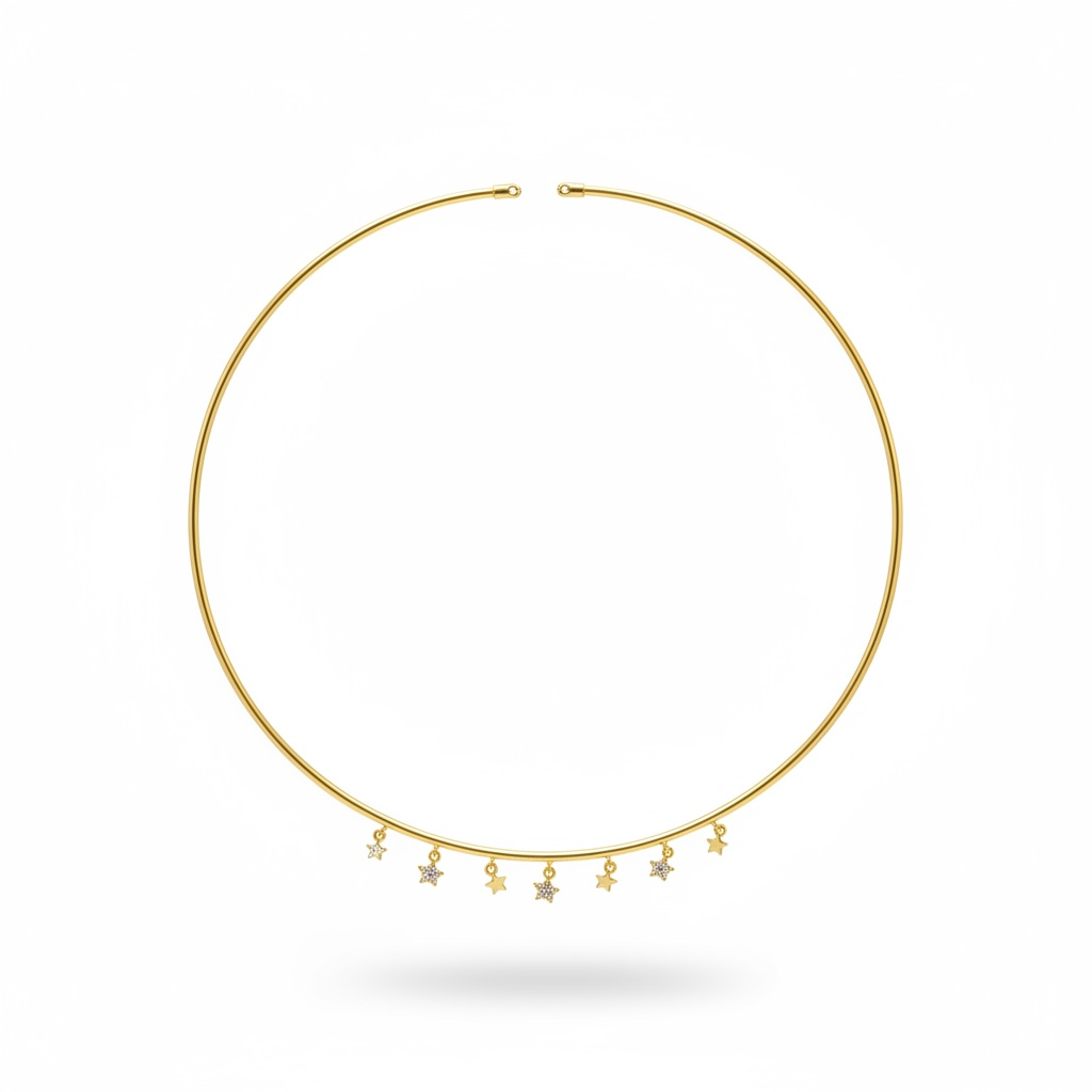 Yıldız Taşlı Choker Tasma Kolye